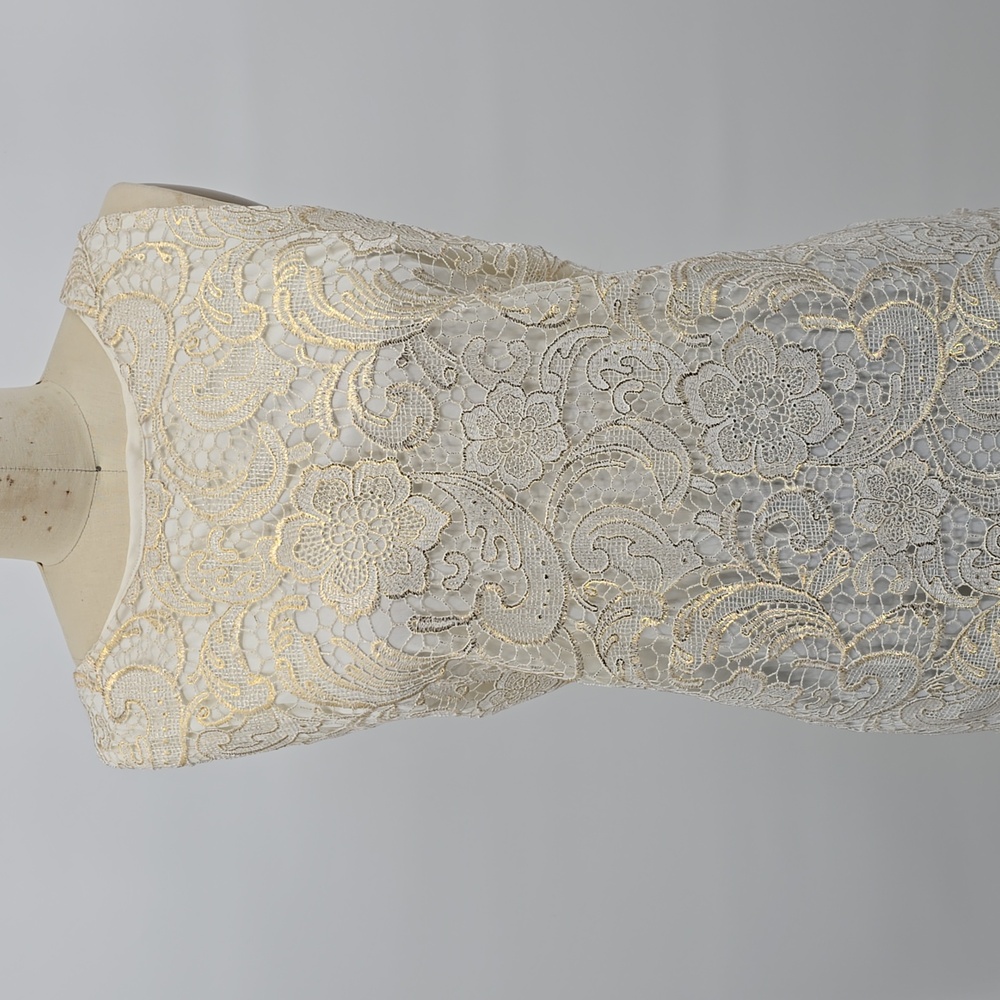 Alexia Admor Lace Sleeveless Ivory Cream Dress Size XL - Picture 2 of 9